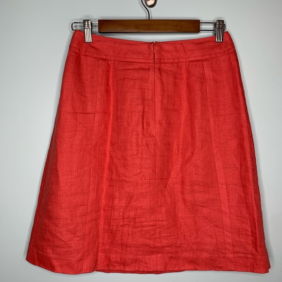 Ann Taylor Coral Linen Skirt - Picture 2 of 4